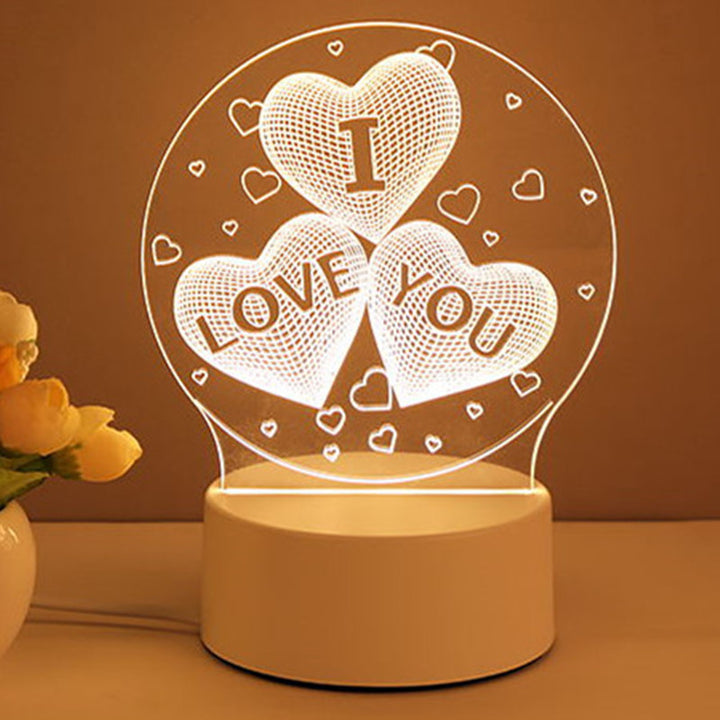 3D LED Acrylic Night Light USB Neon Lamp Decor