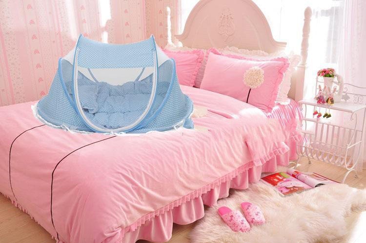 Foldable Baby Bed Net with Pillow Set – Safe & Portable