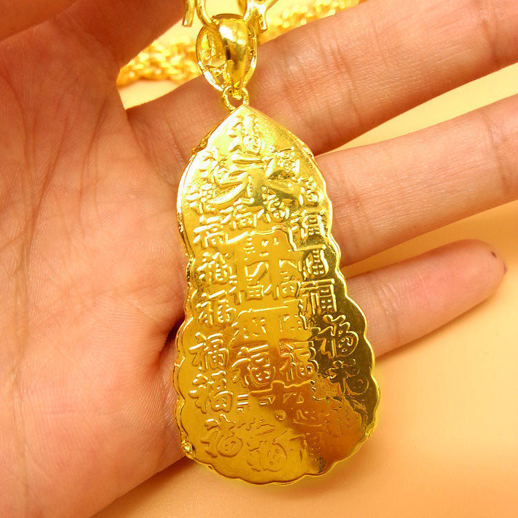 Hemp Rope Gold Necklace – Geometric Copper Pendant for Men