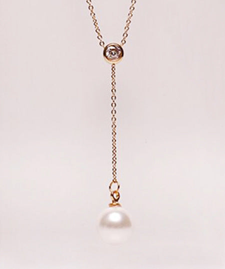 18K Rose Gold Plated Single Stone Necklace