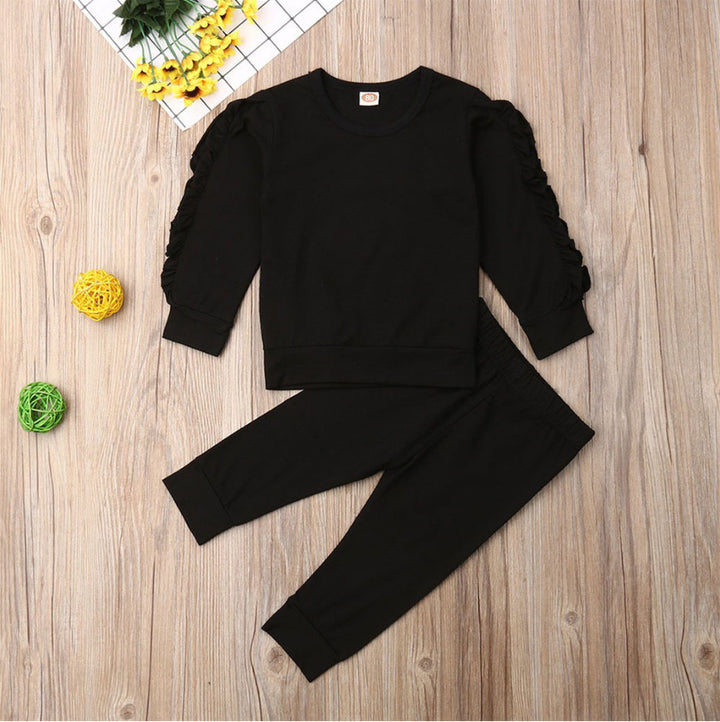 Ruffled 2-Piece Cotton Baby Outfit – Fall Jumper Set