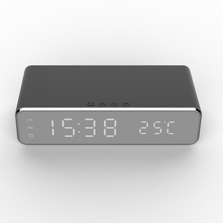 LED Alarm Clock + Wireless Charger & Thermometer