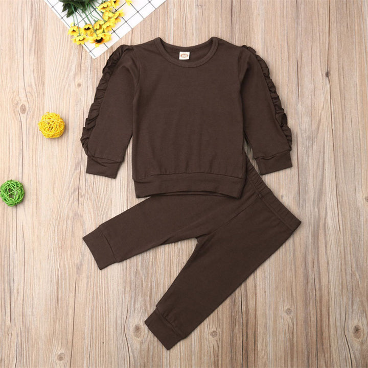 Ruffled 2-Piece Cotton Baby Outfit – Fall Jumper Set