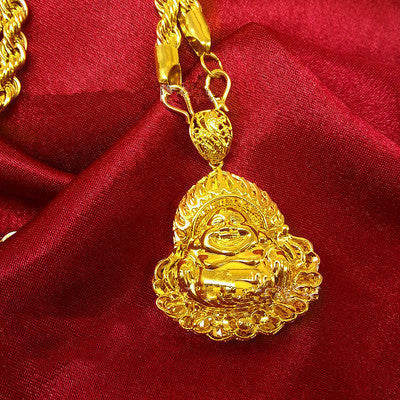 Hemp Rope Gold Necklace – Geometric Copper Pendant for Men