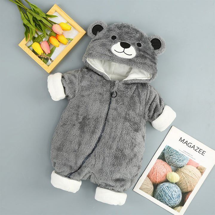 Winter Hooded Baby Onesie – Thick Cotton Romper